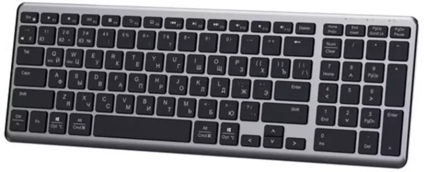 Клавиатура Wireless UGREEN KU005 2.4GHz Bluetooth 5.0 Ultra Slim, цвет: серебристый