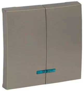 Клавиша двойная EKF ESV10-L-123-40 Валенсия выключателя с индикатором 10А кашемир