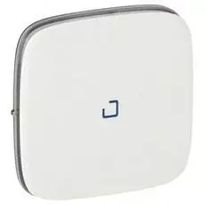 Клавиша Legrand 755085 Valena ALLURE, 1-ая, с подсветкой/индикацией, белая (голубая линза в центре)