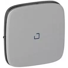 Клавиша Legrand 755087 Valena ALLURE, 1-ая, с подсветкой/индикацией, алюминий (голубая линза в центре)