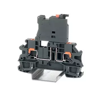 Клемма DKC IPR-4-HESILED24 для предохранителя, зажим Push-in, 2 точки подключения, индикация 24В, 4 кв.мм, серая, "Nuputuk"