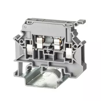 Клемма DKC TUR-4-HESI для предохранителя, винтовой зажим, 2 точки подключения, 4 кв.мм, серая, "Nuputuk"