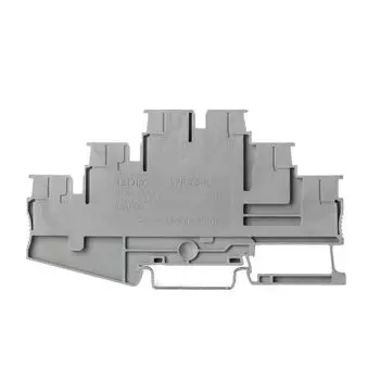 Клемма DKC VPR-2.5-3L-PV-GY трехуровневая, зажим push-in, 6 точек подключения с перемычкой между уровнями, 2.5 кв.мм, серая, "Nuputuk"