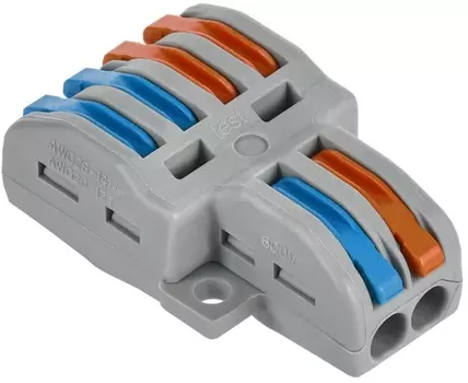 Клемма IEK UKZ20-4124-004 строительно-монтажная СМК 222-4124 (4шт/упак)