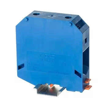 Клемма проходная DKC KRUH-95-BU винтовой зажим, 2 точки подключения, 95 кв.мм, синяя, "Nuputuk"