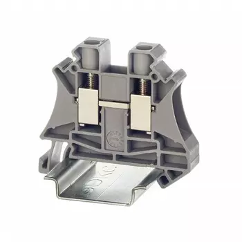 Клемма проходная DKC TUR-10 винтовой зажим, 2 точки подключения, 10 кв.мм, серая, "Nuputuk"