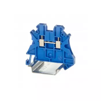 Клемма проходная DKC TUR-2.5-BU винтовой зажим, 2 точки подключения, 2.5 кв.мм, синяя, "Nuputuk"