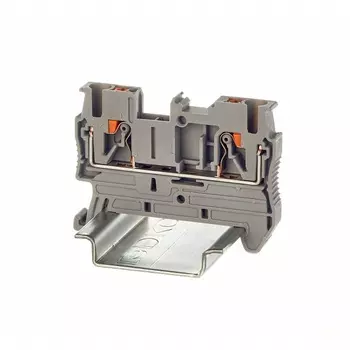 Клемма проходная DKC VPR-2.5-GY зажим push-in, 2 точки подключения, 2.5 кв.мм, серая, "Nuputuk"