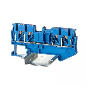 Клемма проходная DKC VPR-2.5-QUATTRO-BU зажим push-in, 4 точки подключения, 2.5 кв.мм, синяя, "Nuputuk"