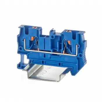 Клемма проходная DKC VPR-4-BU зажим push-in, 2 точки подключения, 4 кв.мм, синяя, "Nuputuk"