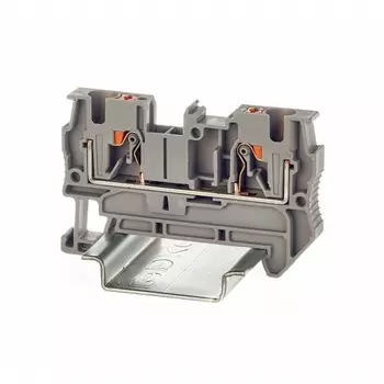 Клемма проходная DKC VPR-4-GY зажим push-in, 2 точки подключения, 4 кв.мм, серая, "Nuputuk"