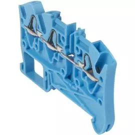 Клемма пружинная Legrand 037241 Viking 3 - однополюсная, 3 проводника, шаг 5 мм, синий