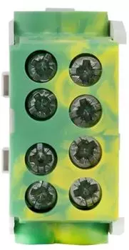 Клемма распределительная EKF ksr-2.35-2.25-y-green КСР с двойным винтом 2x35/2x25 желто-зеленая