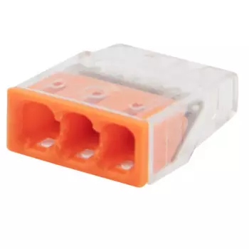 Клемма Rexant 07-3212-20 экспресс СМК 2273-203, 3-проводная 0.5-2.5 мм2, прозрачная, блистер