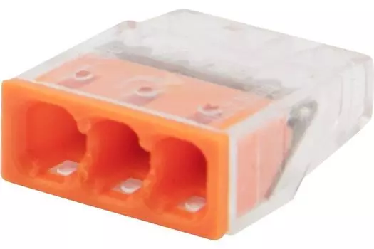 Клемма Rexant 07-3212-5 экспресс СМК 2273-203, 3-проводная 0.5-2.5 мм2, прозрачная, блистер