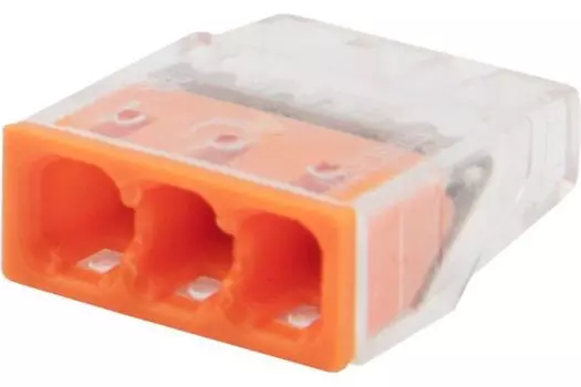 Клемма Rexant 07-3212 экспресс СМК 2273-203, 3-проводная 0.5-2.5 мм2, прозрачная