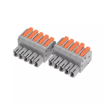 Клемма Rexant 07-5265-3 СМК 222-425R проходная разъемная 5 полюсов серая 0,2-2,5/4мм? (блистер 3 шт/уп)
