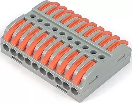 Клемма соединительная Cabeus MX223-10 универсальная проходная 10 полюсов с рычагом 0,08-2,5/4,0 (1шт)