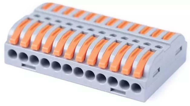 Клемма соединительная Cabeus MX223-12 универсальная проходная 12 полюсов с рычагом 0,08-2,5/4,0 (1шт)