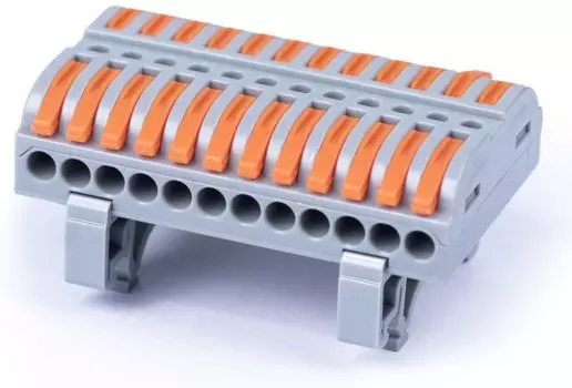 Клемма соединительная Cabeus MX223-12D универсальная проходная 12 полюсов с рычагом на DIN-рейку 0,08-2,5/4,0 (1шт)