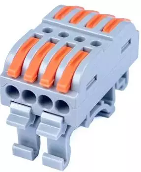 Клемма соединительная Cabeus MX223-4D универсальная проходная 4 полюса с рычагом на DIN-рейку 0,08-2,5/4,0 (1шт)