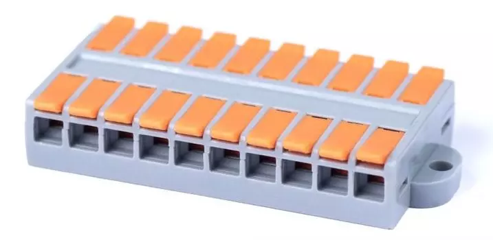 Клемма соединительная Cabeus MX662-10R универсальная проходная 10 полюсов с рычагом 0,5-6,0 (1шт)