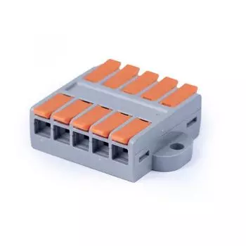 Клемма соединительная Cabeus MX662-5R универсальная проходная 5 полюсов с рычагом 0,5-6,0 (1шт)