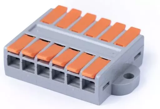 Клемма соединительная Cabeus MX662-6R универсальная проходная 6 полюсов с рычагом 0,5-6,0 (1шт)