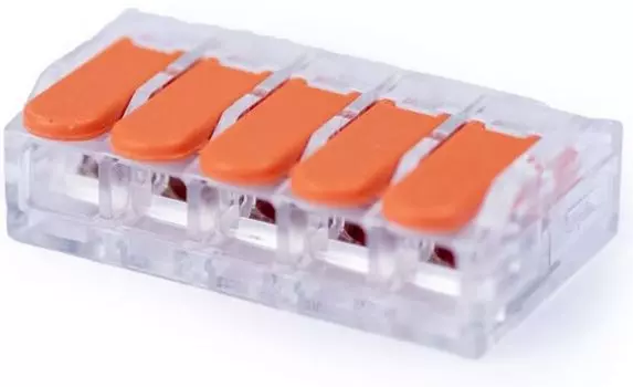 Клемма соединительная Cabeus MX-615 универсальная 5-ти проводная с рычагом 0,5-6,0 (1шт) (WAGO 221-615)