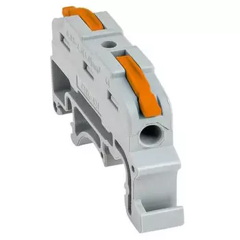 Клемма соединительная EKF plc-smk-421-din СМК 222-421 на DIN-рейку проходная 1 полюс 0,08-4 мм2