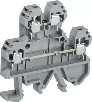 Клемма винтовая IEK YZN30-004D-K03 КВИ-4-2L двухуровневая 4мм2 серая