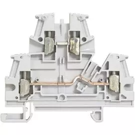 Клемма винтовая Legrand 037167 Viking 3 - двухполюсная, двухъярусная, шаг 5 мм, серый