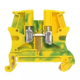 Клемма винтовая Legrand 037172 Viking 3 - заземляющая, однополюсная, металлическое основание, шаг 8 мм, желто-зеленый