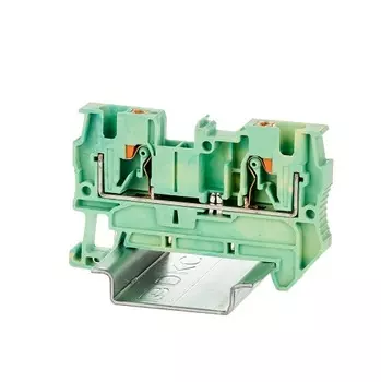 Клемма заземления DKC VPR-4-PE-YG зажим push-in, 2 точки подключения, 4 кв.мм, "Nuputuk"