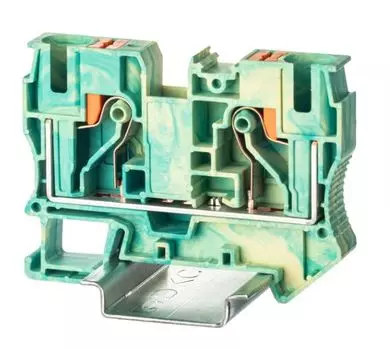 Клемма заземления DKC VPR-6-PE-YG зажим push-in, 2 точки подключения, 6 кв.мм, "Nuputuk"