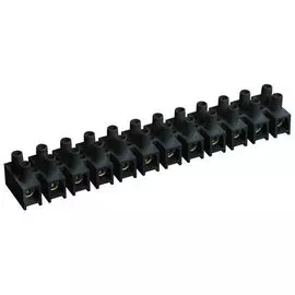 Клеммник IEK UZV5-020-06 ЗВИ-20 4-6мм.кв. 12пар черные не поддерживает горения