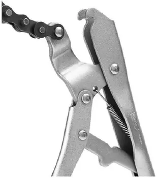 Клещи Deli DL20018 зажимные цепные с фиксатором 230мм, длина цепи 450мм, регулировочный винт