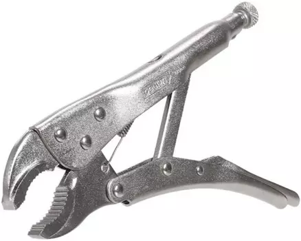 Клещи Deli DL2001 зажимные с круглыми губками 220мм, рабочий ход 50мм, регулировочный винт