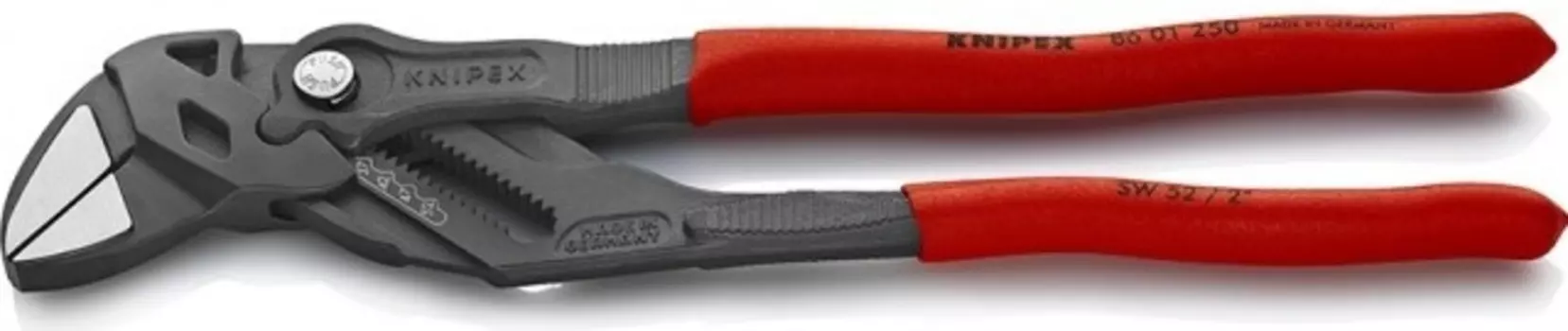 Клещи Knipex KN-8601250 переставные-гаечный ключ 52мм (2дюйм) L-250мм Cr-V обливные рукоятки сер.