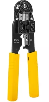 Клещи обжимные Deli DL381008 RJ45 205мм, зачистка проводов, кусачки и обжимной инструмент 3-в-1