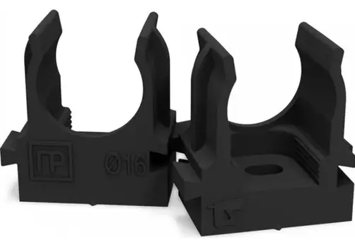 Клипса для труб Промрукав PR13.0131 для монтажного пистолета, чёрная д16 (100шт)