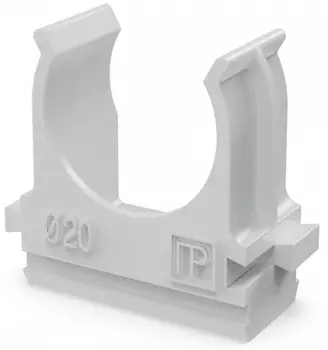 Клипса для труб Промрукав PR13.0345 д20 безгалогенная (HF) атмосферостойкая серая (100шт)