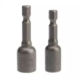 Ключ Rexant 92-0402-2 насадка 1/4" магнитный 8х48 мм + 10х48 мм (упак. 2 шт.)