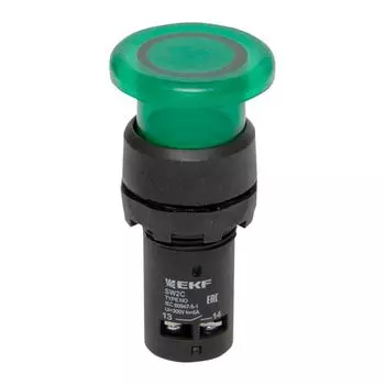 Кнопка Грибок EKF sw2c-md-gg SW2C-MD зеленая с подсветкой NO