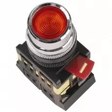 Кнопка IEK BBT30-ABLFS-K04 красная ABLFS-22 1з+1р плоская с подсветкой неон 240В