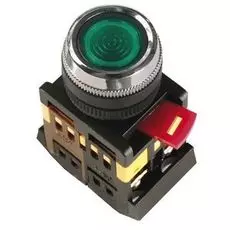 Кнопка IEK BBT30-ABLFS-K06 зеленая ABLFS-22 1з+1р плоская с подсветкой неон 240В