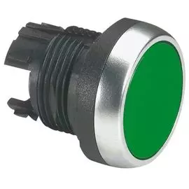 Кнопка Legrand 023802 Osmoz - с пружинным возвратом D22,3, для комплектации, потайная головка, без подсветки, зеленый