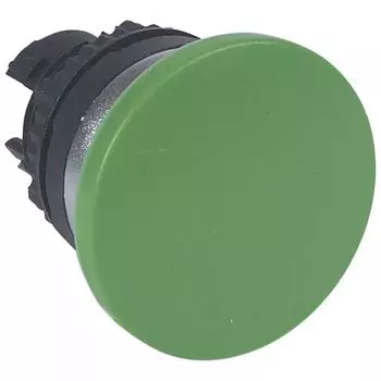 Кнопка Legrand 023835 Osmoz - с пружинным возвратом D40, для комплектации, с грибовидным толкателем, без подсветки, зеленый