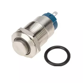 Кнопка Rexant 36-3221 антивандальная диам. 12 12В(LED) Фикс (4с) OFF-ON синяя (A-12-C2)