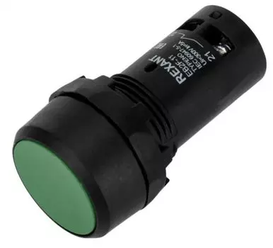 Кнопка Rexant 36-5531 EB22 возвратная зеленая NO+NC 300 В